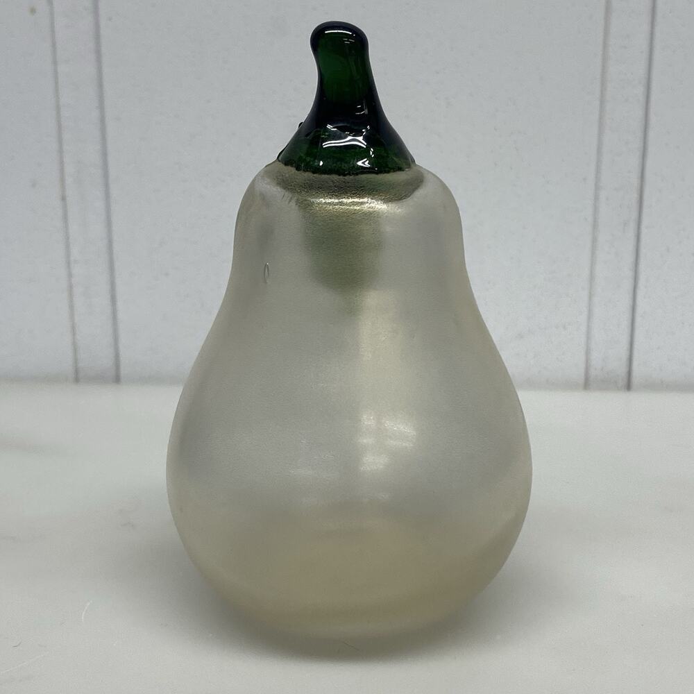 Art Glass Pear Fruit Figurine Pearl Gold Home Decor Shelf Sitter - AS IS - Picture 4 of 10